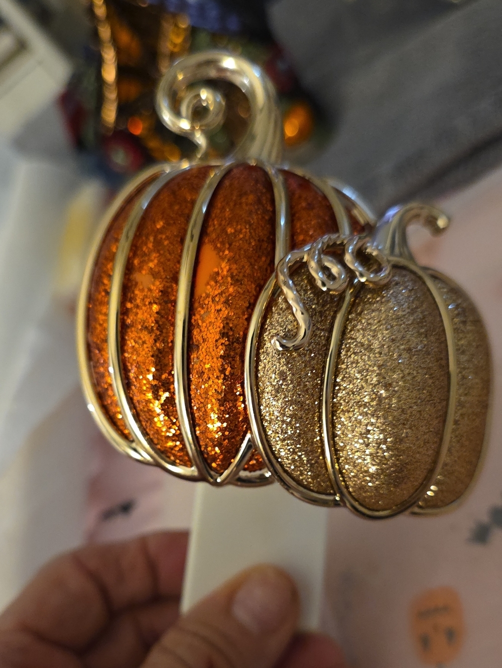 Gold and Orange Pumpkin Wallflower Plug In Decor